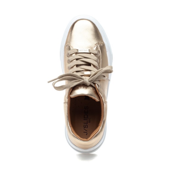 NWT J/SLIDES AMANDA Gold Leather - Picture 4 of 15